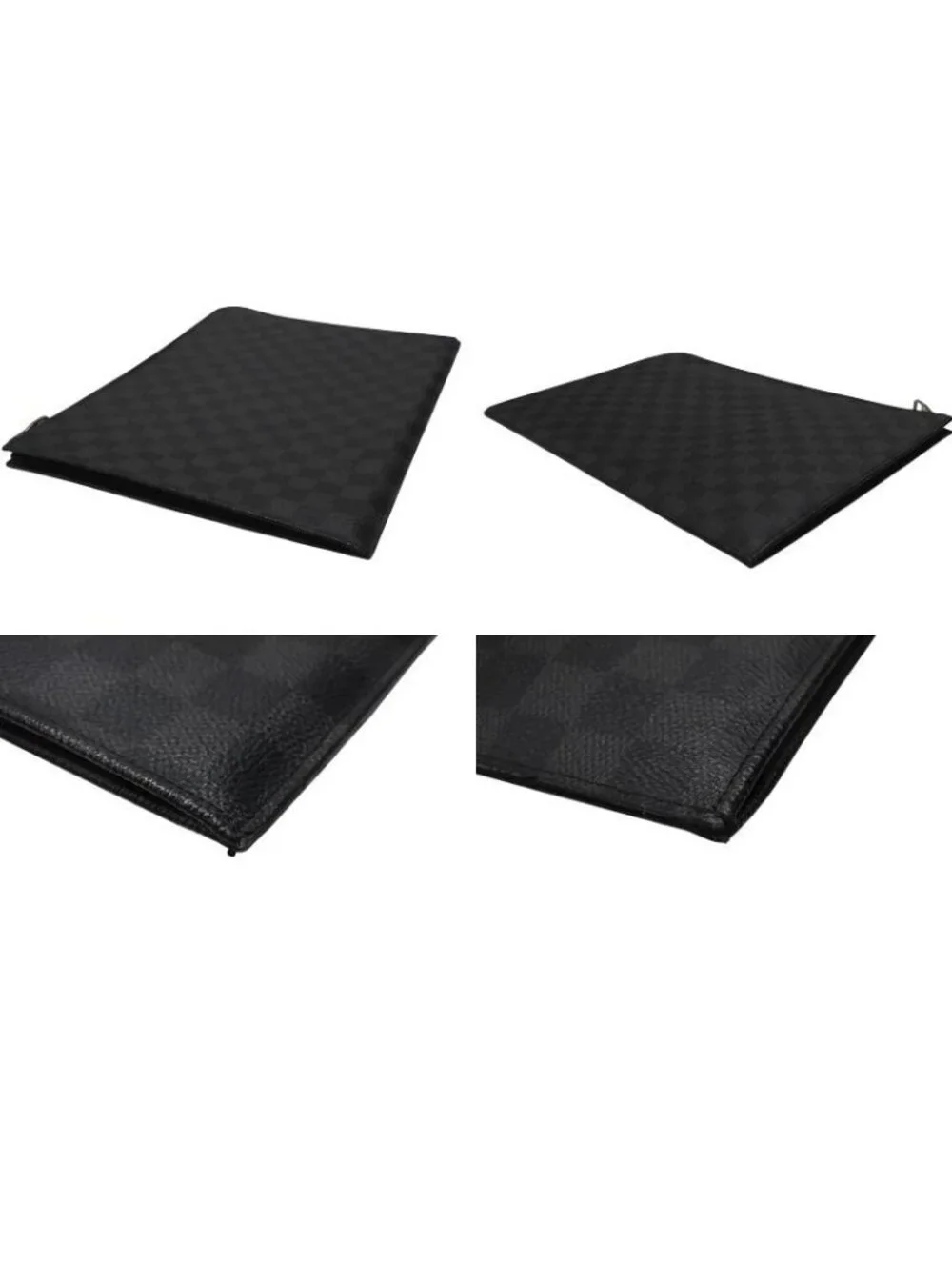 Louis Vuitton Pochette Jour GM Damier Graphite Black Gray Silver Clutch